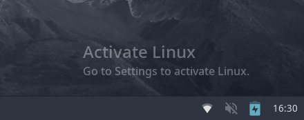 Ein Screenshot des Activate Linux Wasserzeichens